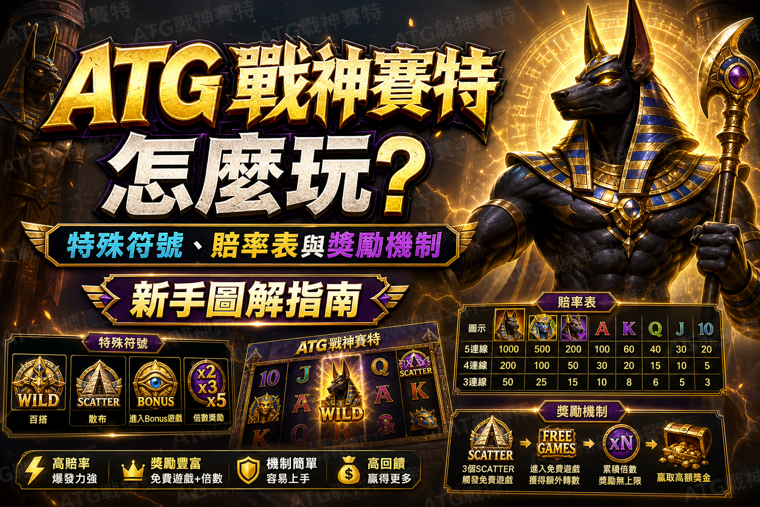 ATG 戰神賽特怎麼玩?特殊符號、賠率表與獎勵機制新手圖解指南
